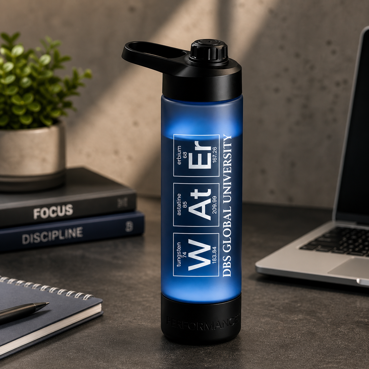DGU Water Reminder Bottle – 1L Hydration Tracker with Time Markings